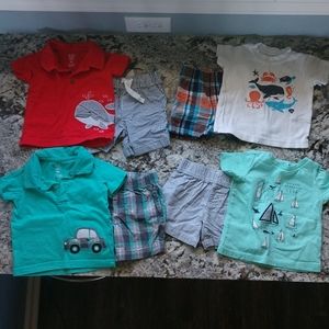 9 mo summer baby boy infant outfit, 4 sets